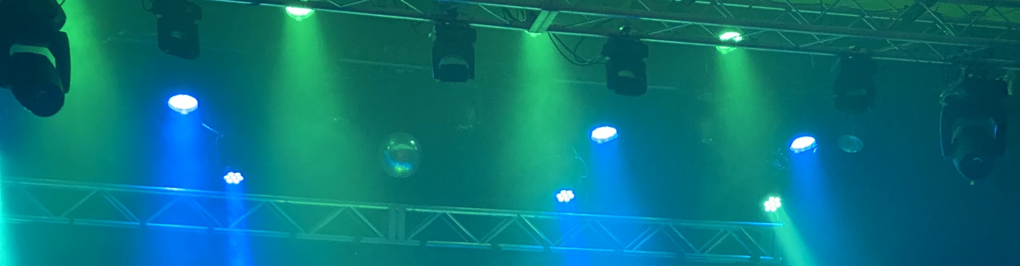 blue and green theater stage lights Winston-Salem